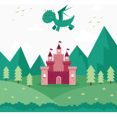 矢量阿尔卑斯山上的龙