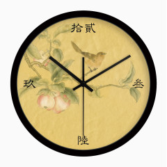 水墨画丽声超静音挂钟