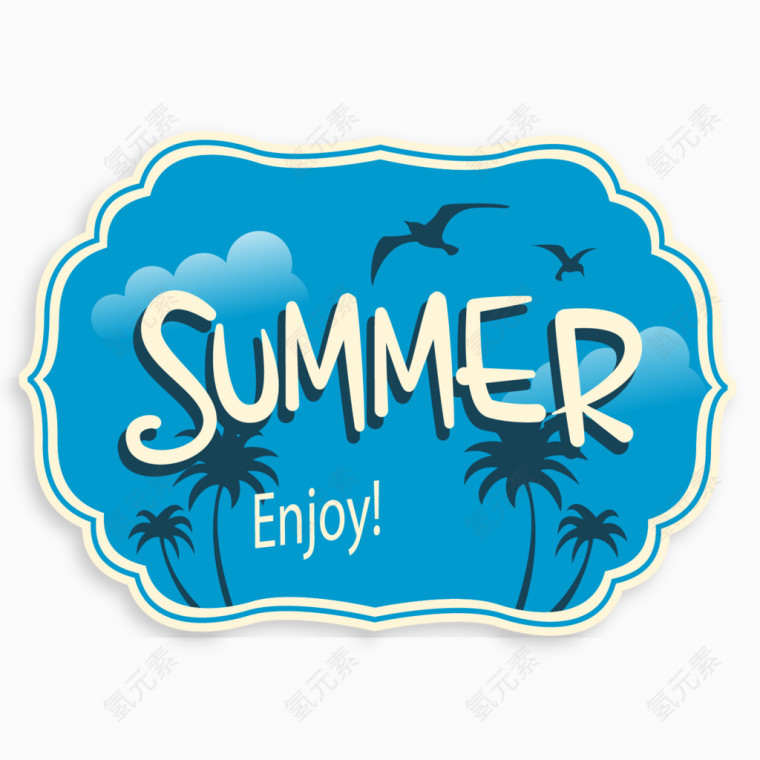 夏季度假标签