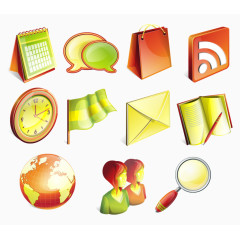 橙色电脑桌面PNG图标