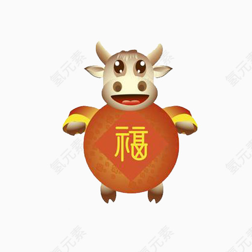 招财纳福的牛
