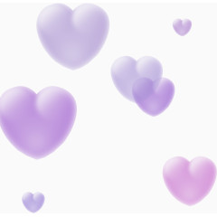 一个个紫色的气泡爱心