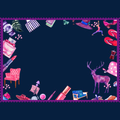 时尚水彩元素边框