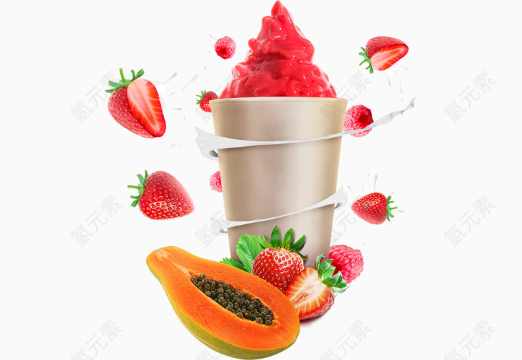 草莓冰淇淋 木瓜