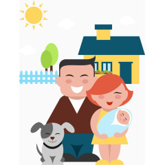 矢量手绘一家人