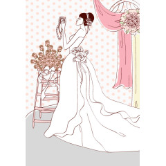 矢量婚纱女生