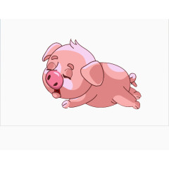 闭着眼睛睡觉的小猪