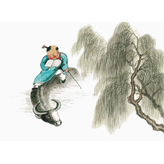在水牛身上读书