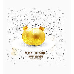 金色圣诞球贺卡封面