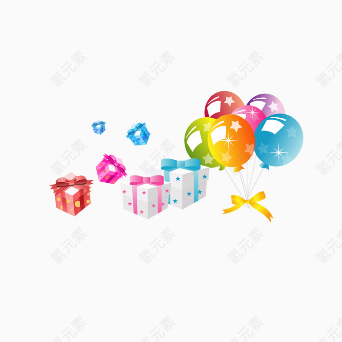 彩色礼盒气球