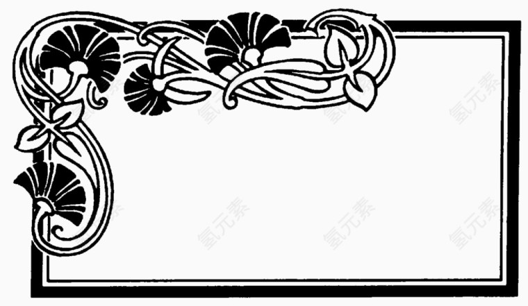 淡雅手绘花朵边框