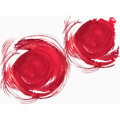 矢量手绘红色墨迹