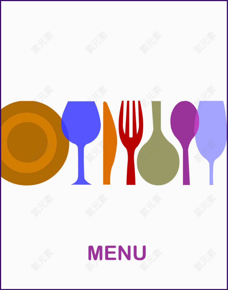 矢量餐具插图