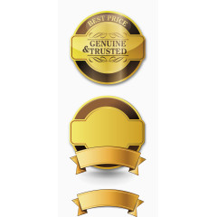 矢量创意设计金黄色圆形标签图