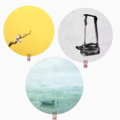 节气彩绘画素材图片