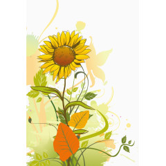 矢量向日葵装饰图案免扣素材