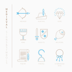 简约线性图标设计矢量素材