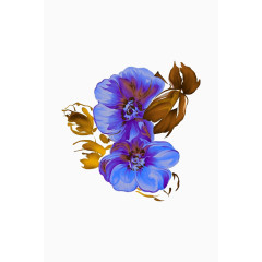 手绘油画效果花免抠