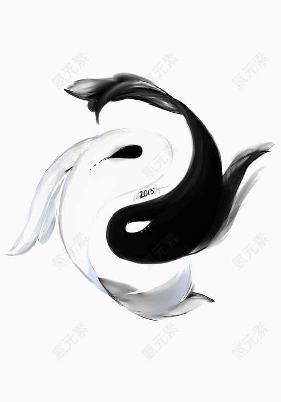 创意鱼形太极八卦