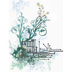 青绿色清新矢量图片