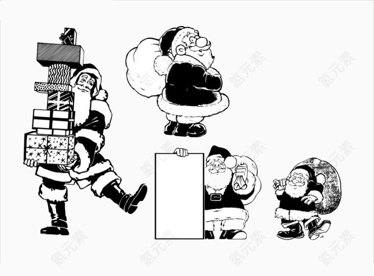 拿着礼物的圣诞老人