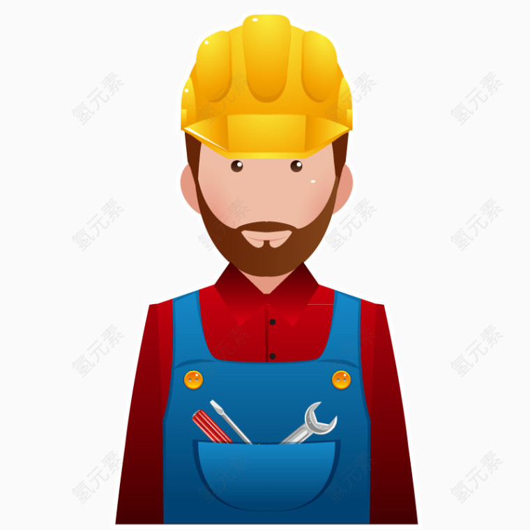 矢量卡通建筑工维修工高清素材