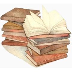 手绘学习用品书本