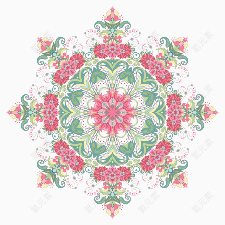 经典花朵设计图标素材矢量