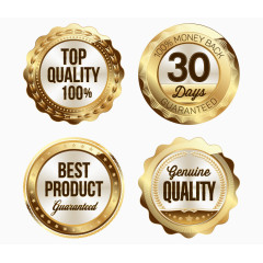 4个金色圆形金色质量标签