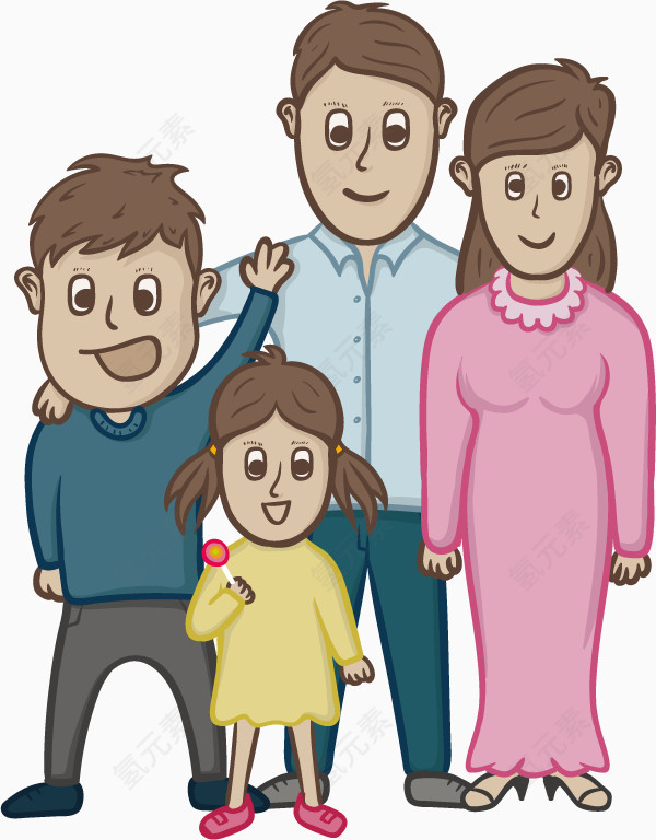 矢量幸福的一家人
