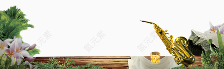 地产海报元素木板花朵