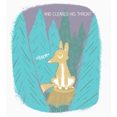 手绘森林狐狸图案