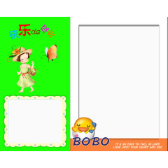 绿色底纹照片相册模板元素