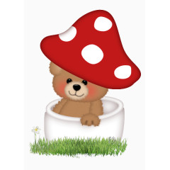 手绘小熊捉迷藏