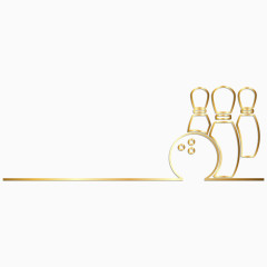 矢量金色保龄球三角形