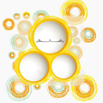 黄色圆环边框装饰矢量图