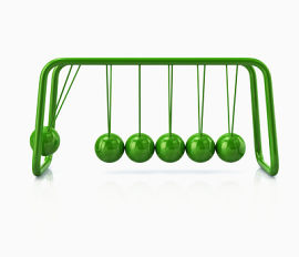绿色牛顿摆球