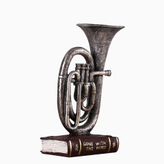 小号乐器创意摆件欧美复古酒吧橱窗书房办公室家居客厅装饰品摆设