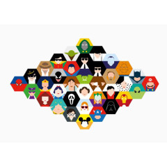 六边形彩色信息图案