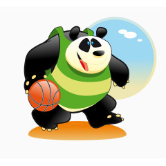 卡通熊猫体育矢量漫画