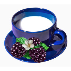 美味可口的牛奶蓝莓