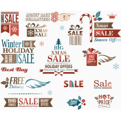 矢量圣诞促销标签大合集