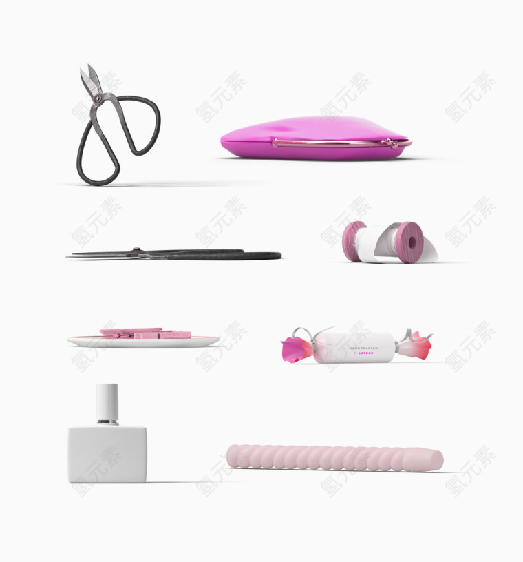 粉色家具文具装饰图案