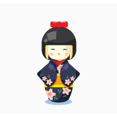 可爱的日本艺妓的背景矢量