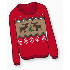 矢量手绘红色毛衣