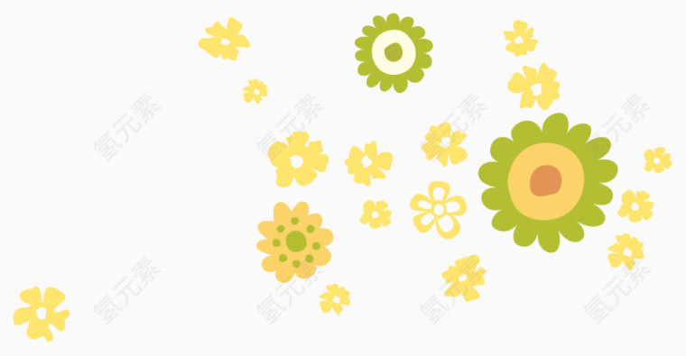 矢量手绘花卉系列漂浮