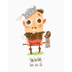 可爱儿童手绘插画维京人