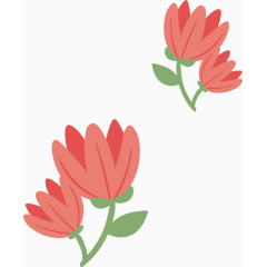 矢量冬季红色花朵