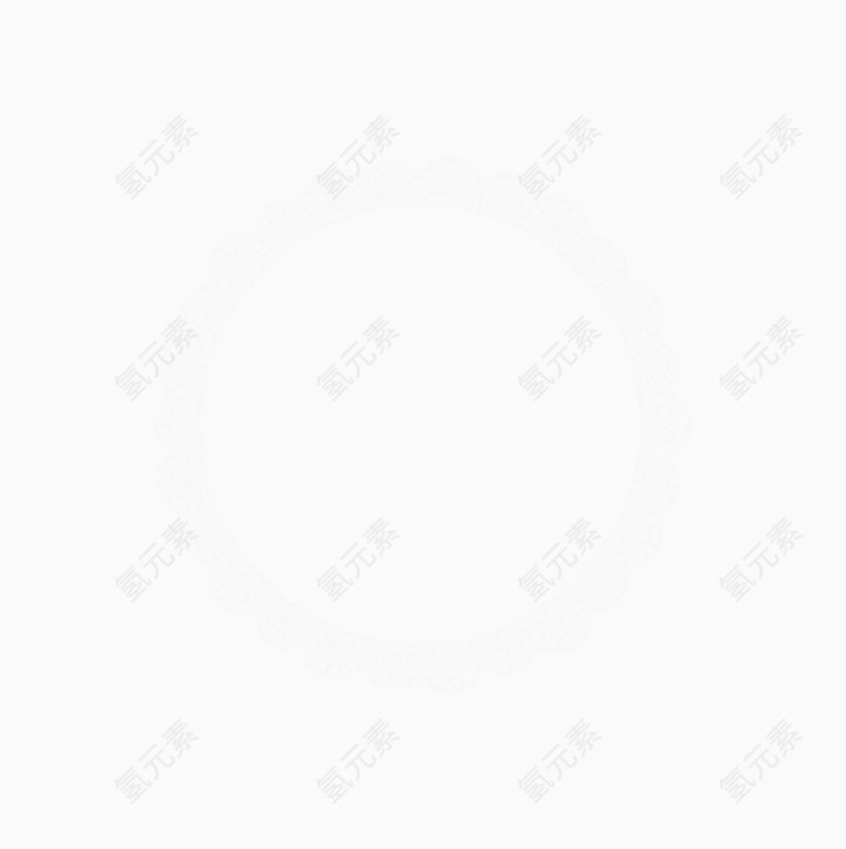 白色圆形蕾丝边框03