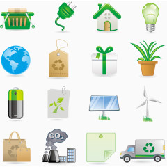 纪色植物环保图标